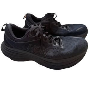 Hoka One One Bondi 8 Black Women's 8.5 EE Running Sneakers Lace Up Shoes